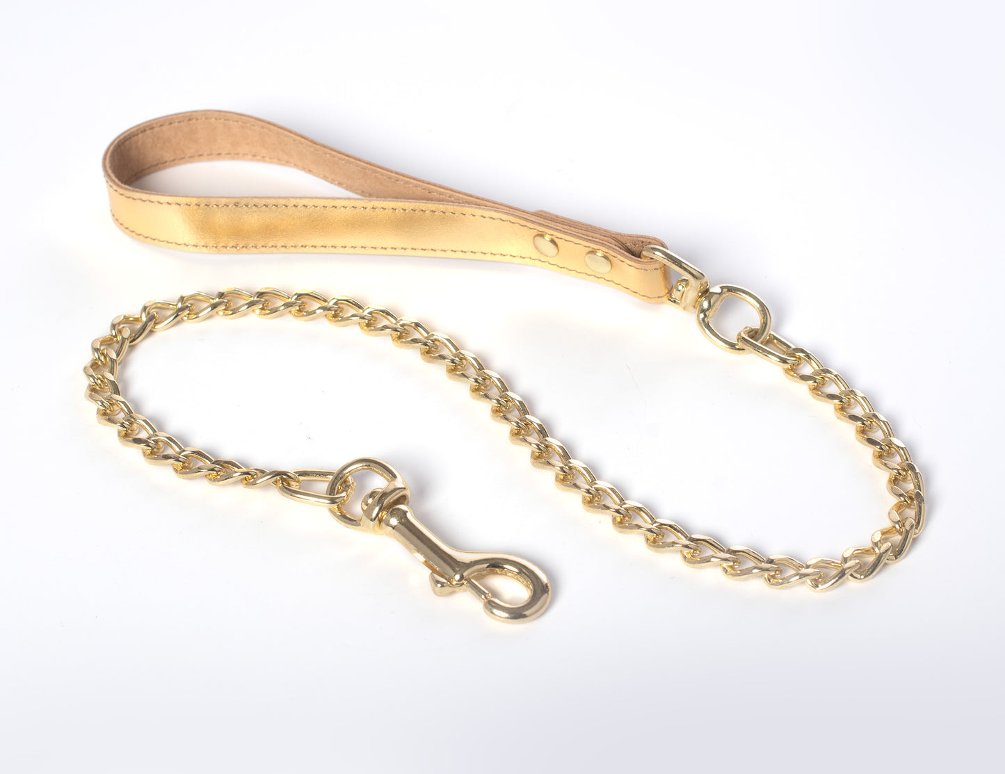 Metallic Leather Chain Leash