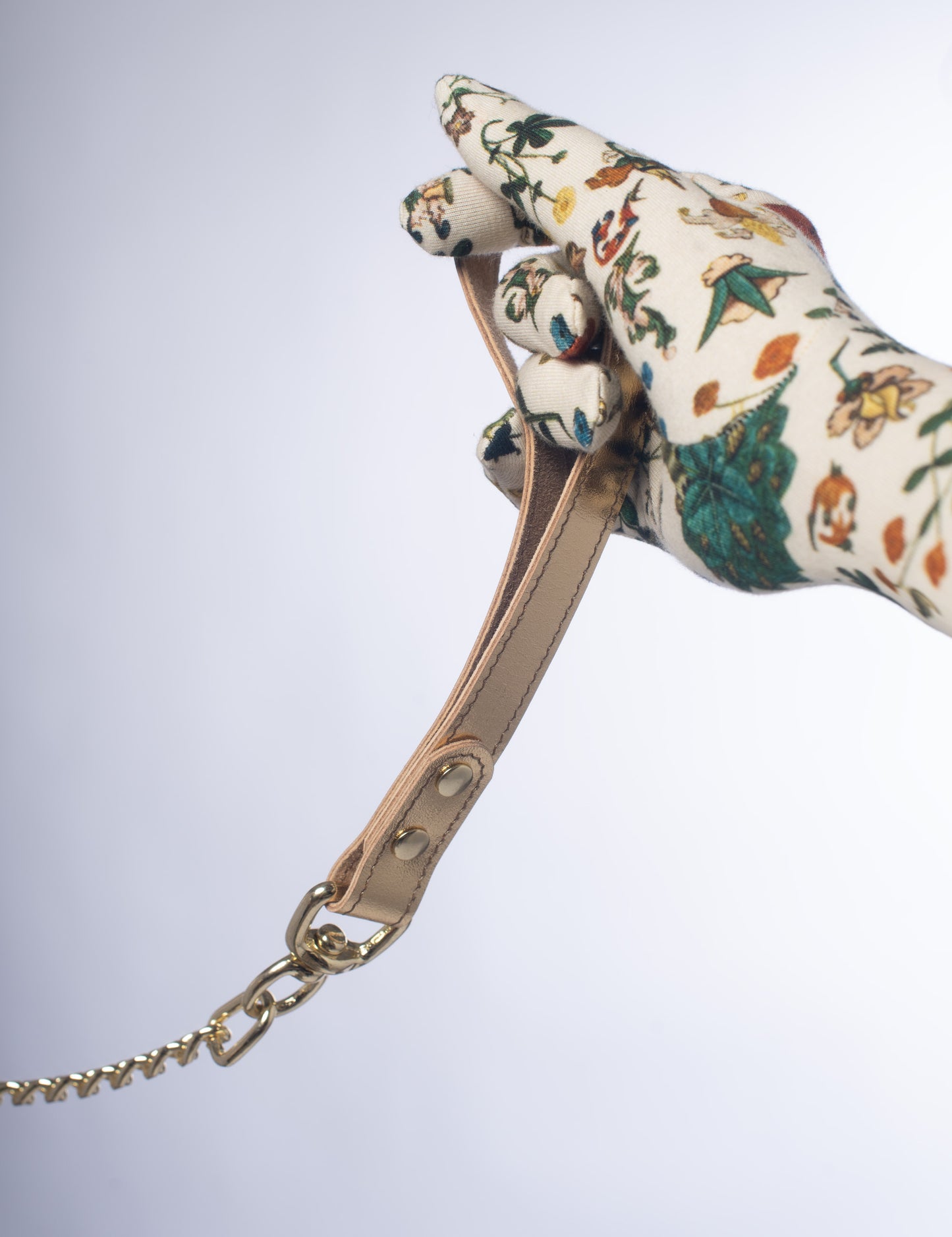 Metallic Leather Chain Leash