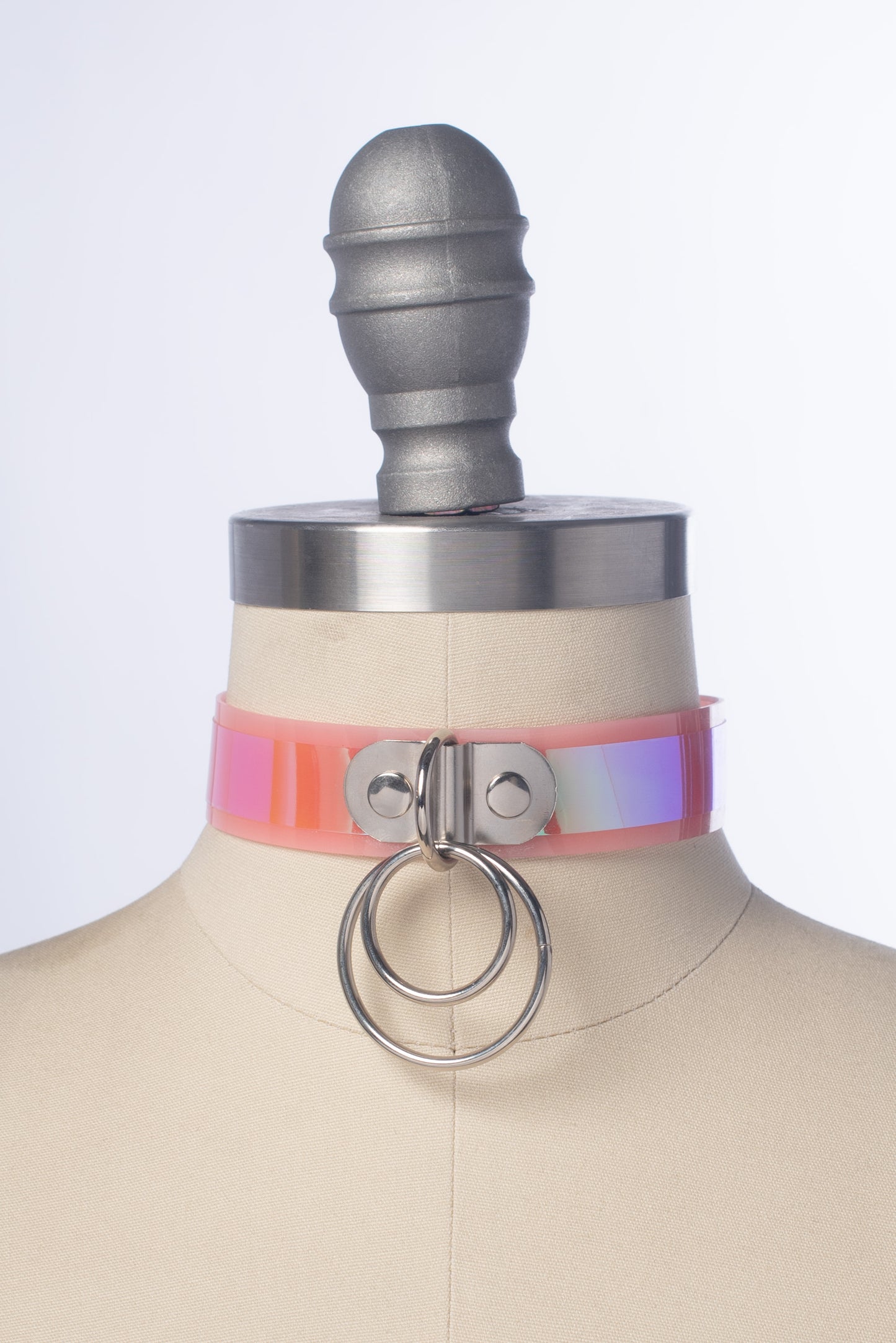 Blush Pink Iridescent O-Ring Choker Collar