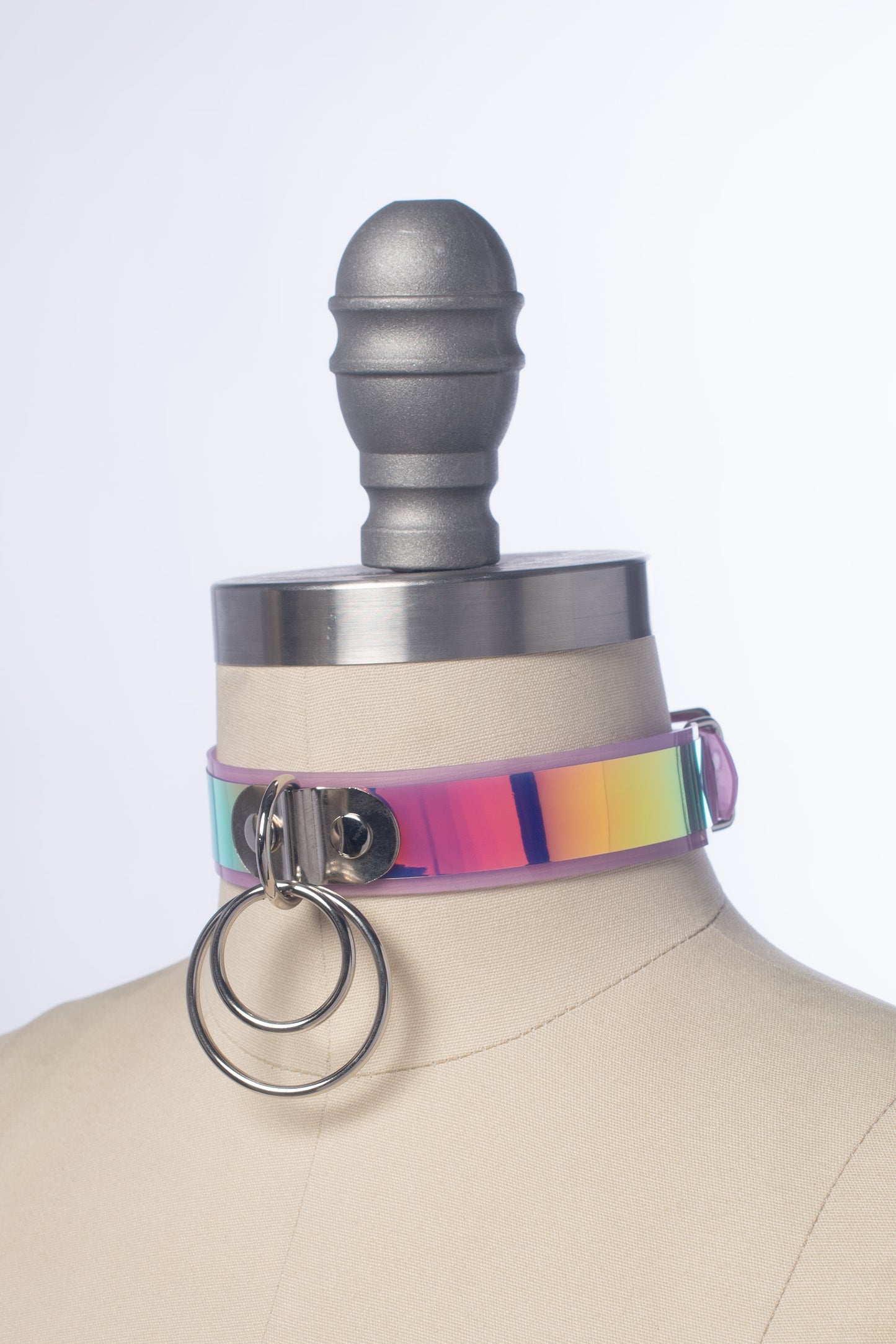 Lavender Iridescent O-Ring Choker Collar - Ready to Ship