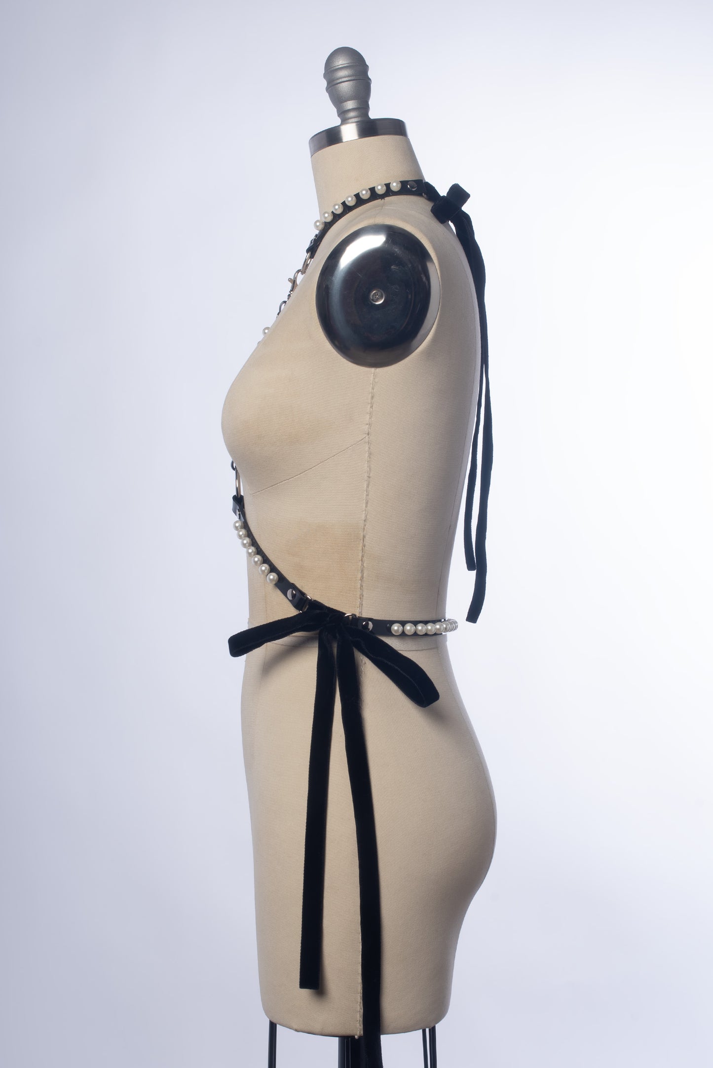 Amelia Pearl Velvet Ribbon Harness