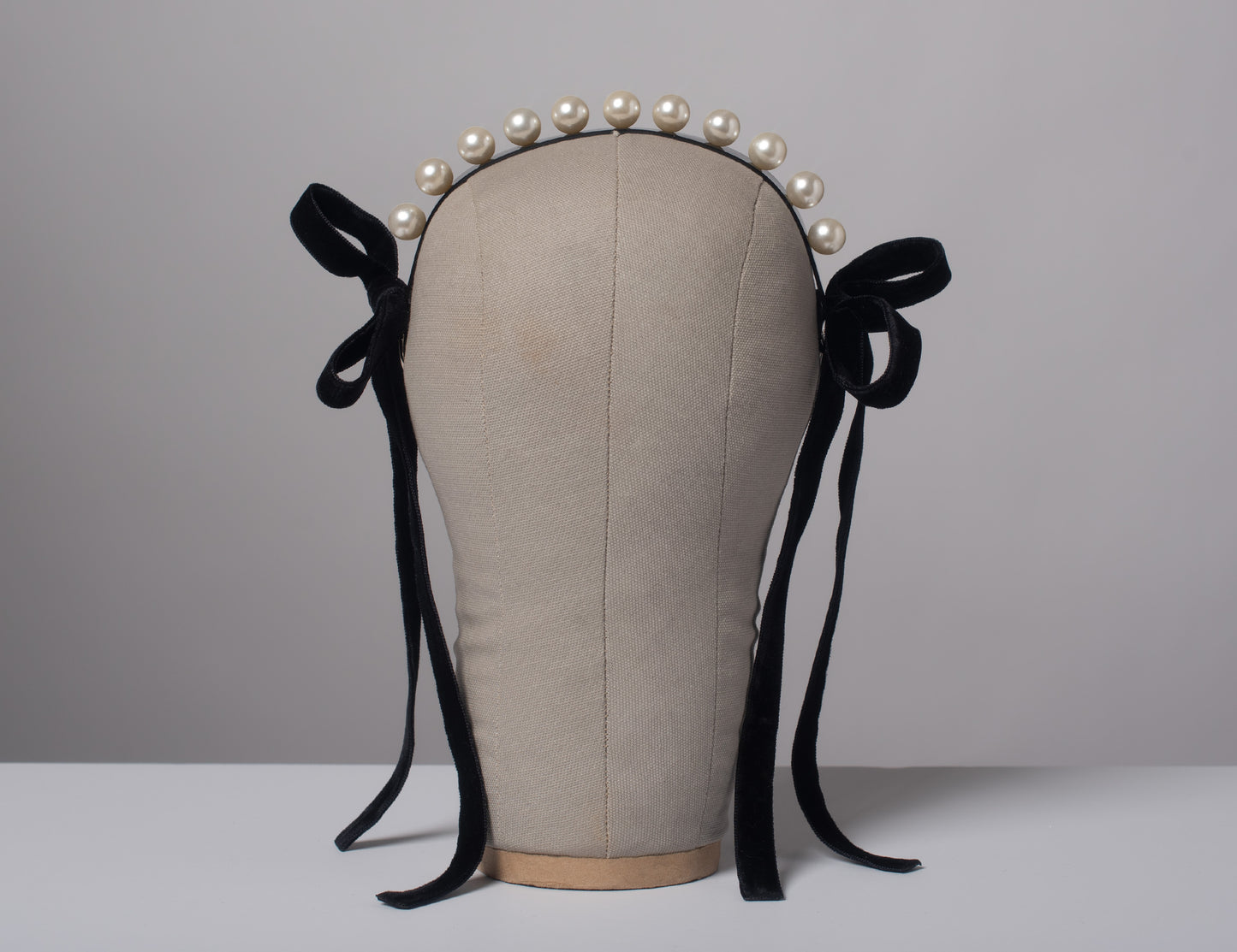Amelia Pearl Velvet Ribbon Headpiece