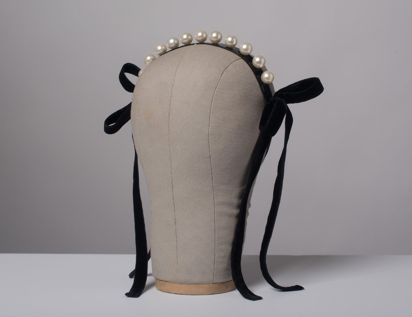 Amelia Pearl Velvet Ribbon Headpiece