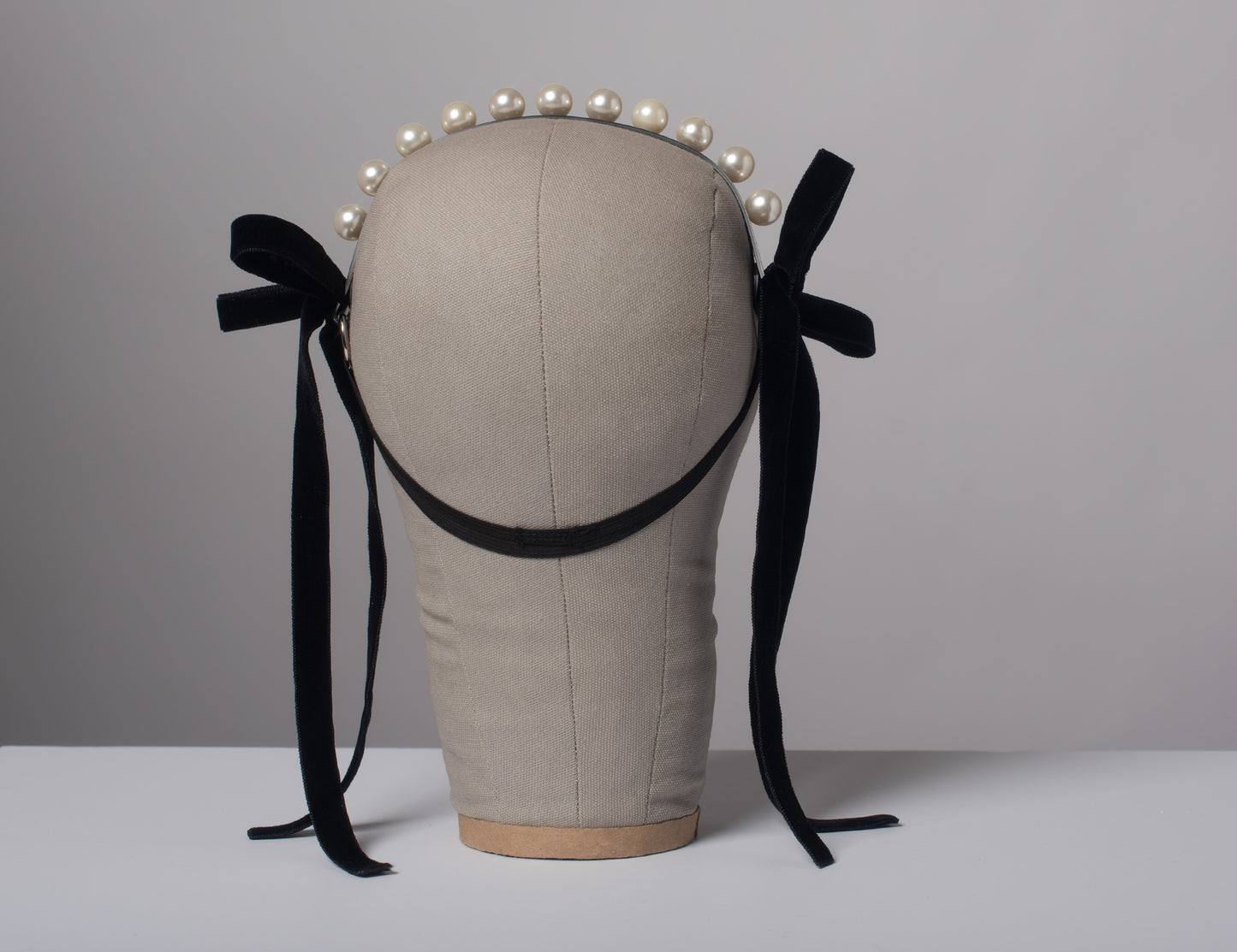 Amelia Pearl Velvet Ribbon Headpiece