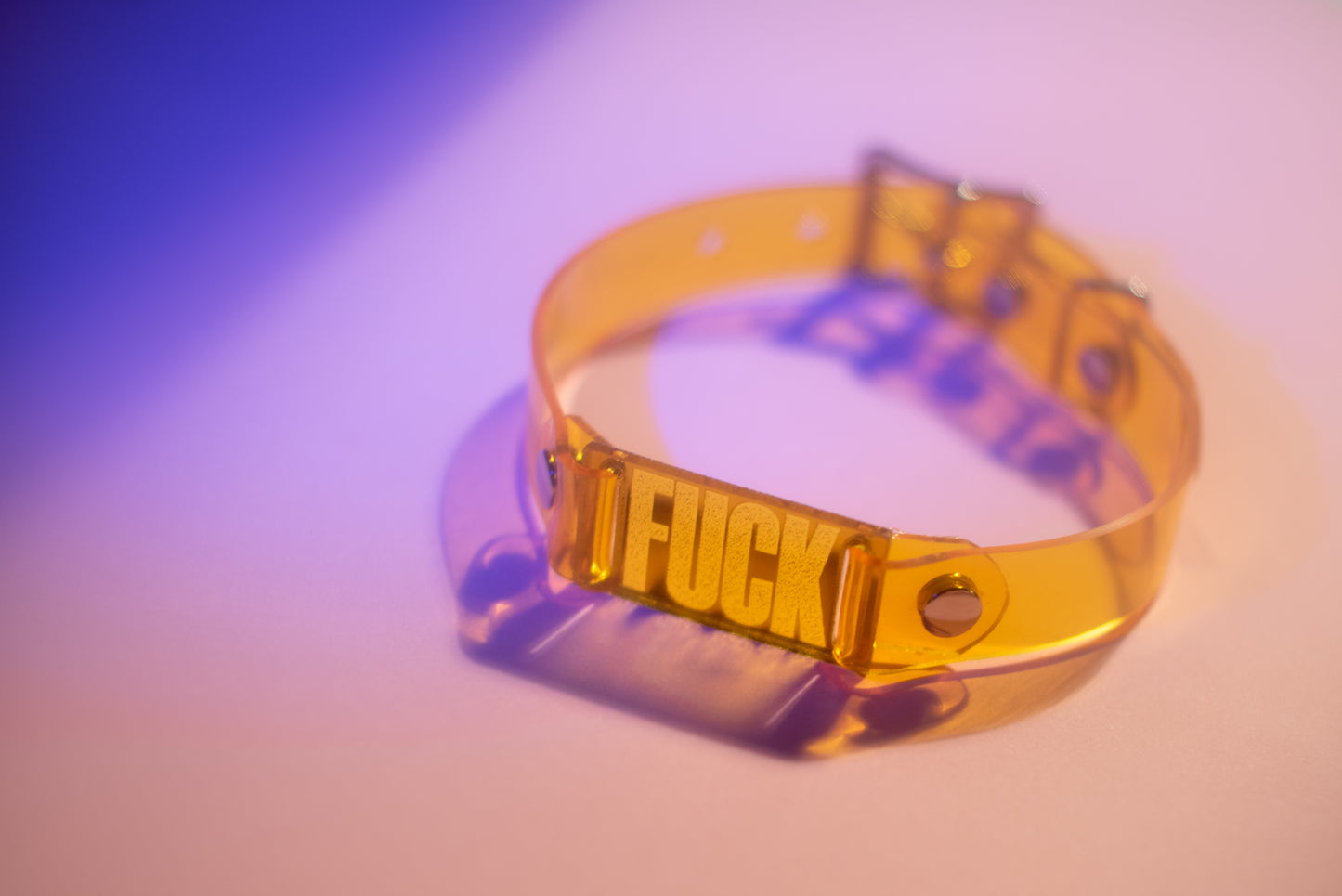Fxxk Choker Transparent Yellow