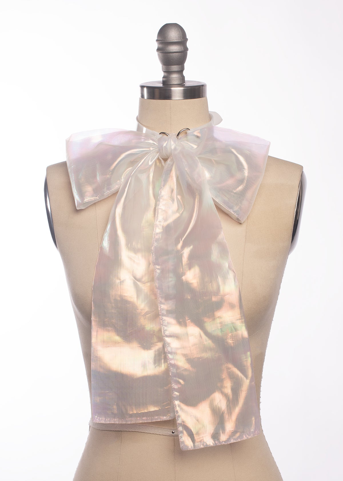 Iridescent Bow Choker Collar