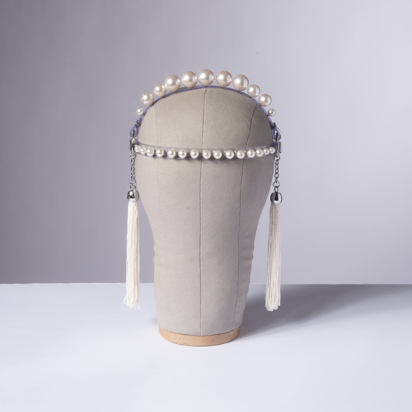 Penelope Pearl Tassel Crown Headpiece