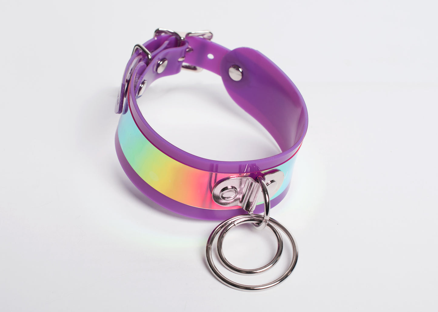 Purple Holographic Trouble Choker Collar