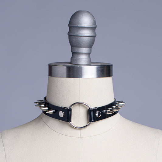 Spiked O Ring Choker Collar