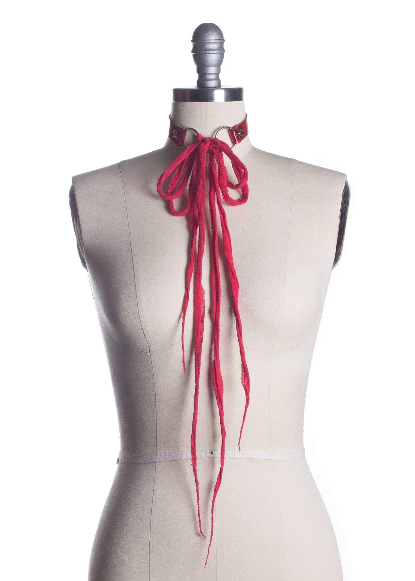 Red Wraith Bow Choker Collar - Ready to Ship