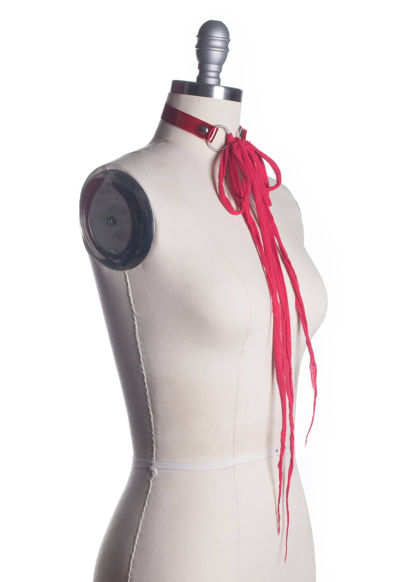 Red Wraith Bow Choker Collar - Ready to Ship