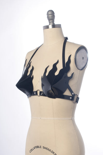 Black Flame Harness Bra