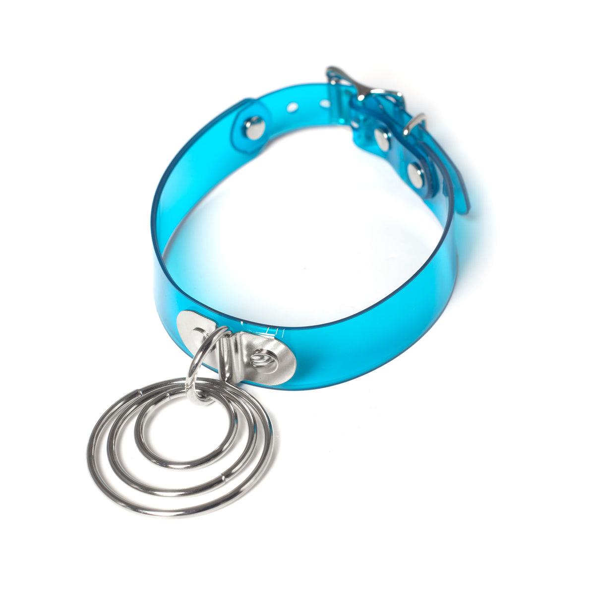 Pvc Choker Apatico - Vico Choker Collar - Translucent Pool Blue PVC