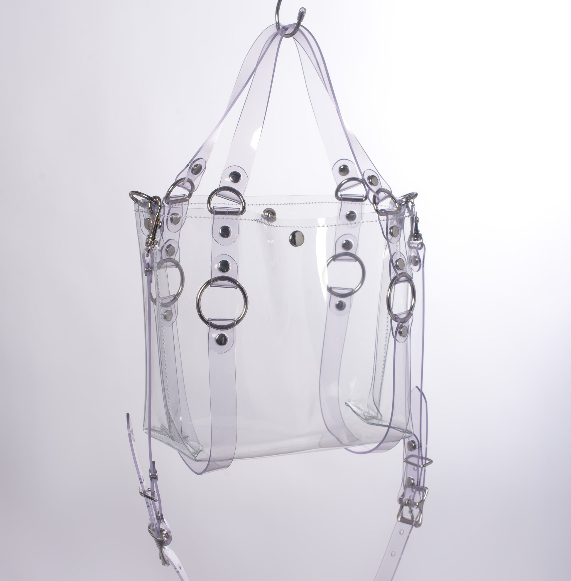 Apatico Clear Pvc Mini Harness O-Ring Tote Bag Transparent Purse