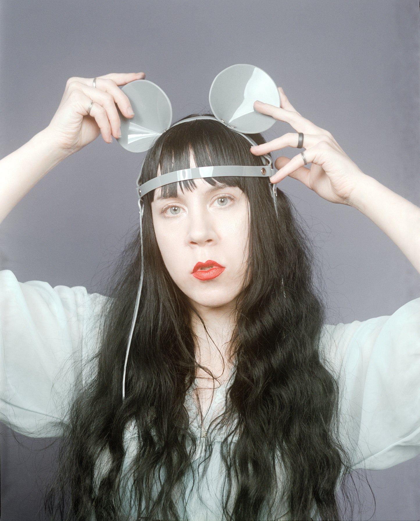 Gray Mouse Ears Harness Headpiece