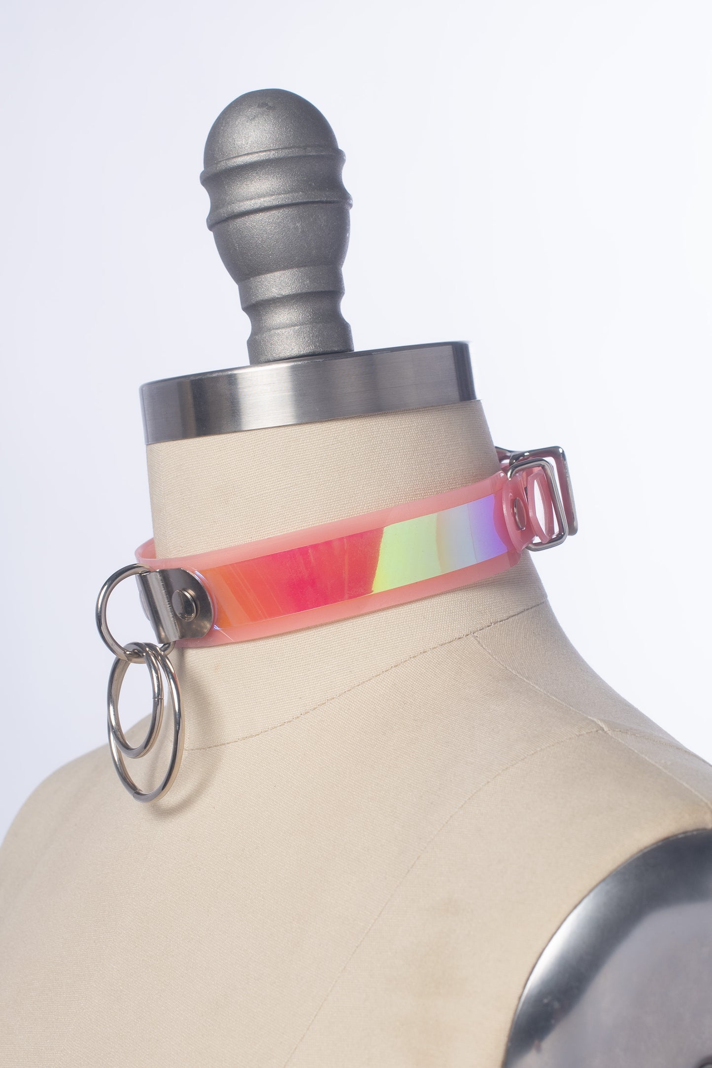Blush Pink Iridescent O-Ring Choker Collar