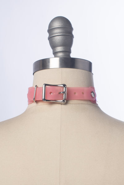 Blush Pink Iridescent O-Ring Choker Collar
