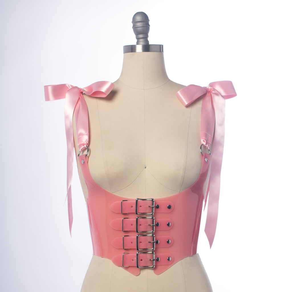 Apatico - Pastel Marie Buckle Corset Top - Blush Pink Rococo Harness