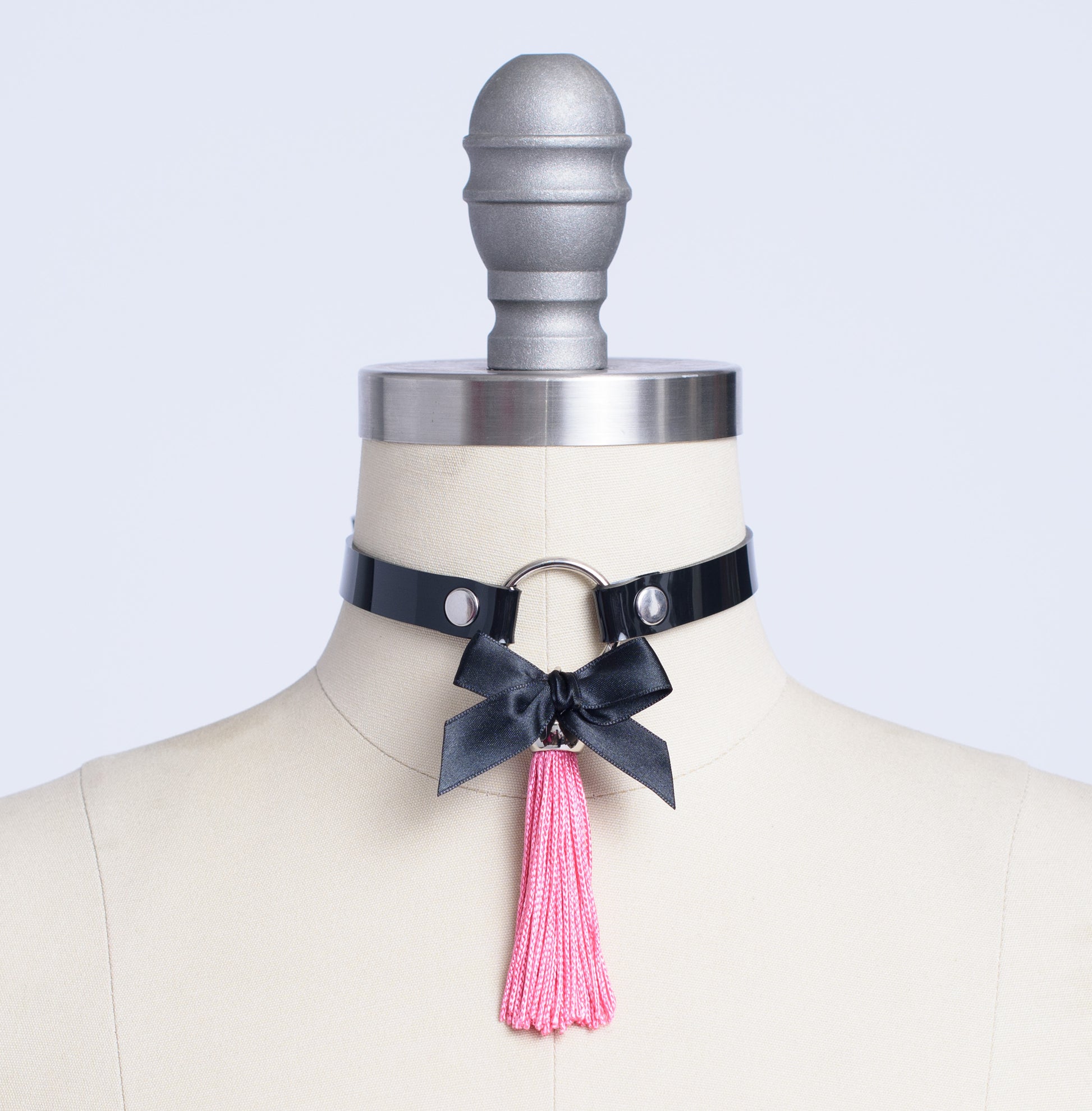 Apatico Bow Tassel Choker Collar Colorblock Riot Redux Gothic