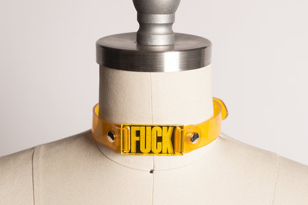 Fxxk Choker Transparent Yellow