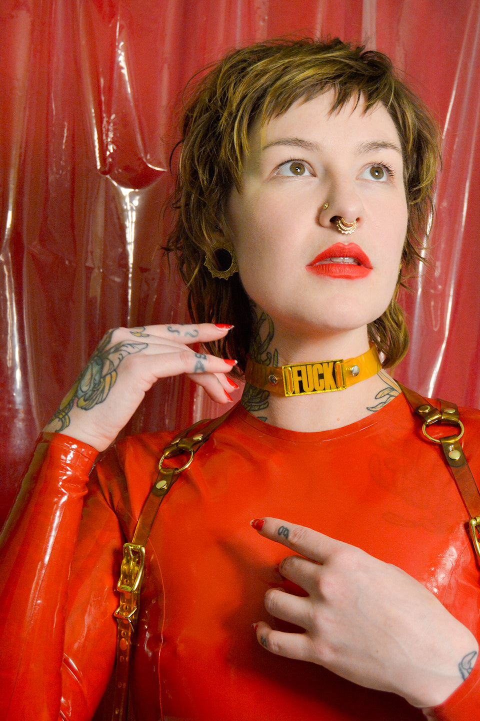 Fxxk Choker Transparent Yellow