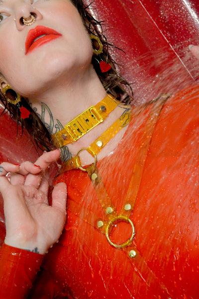 Fxxk Choker Transparent Yellow