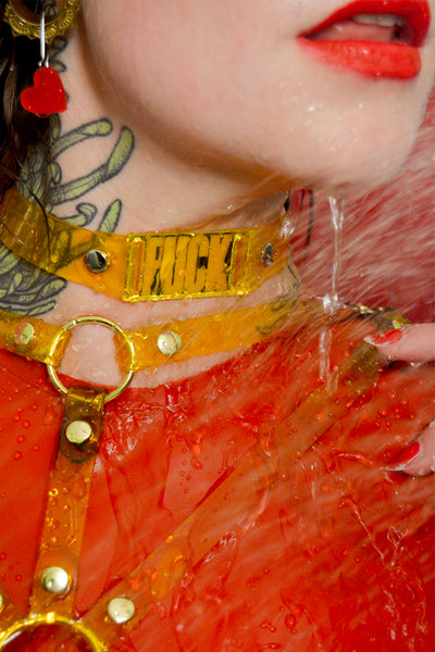 Fxxk Choker Transparent Yellow