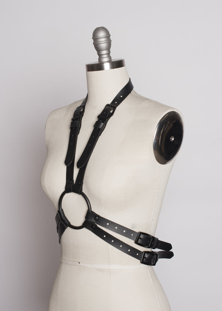 Apatico - Neo Ball Chain Waist Belt - Black PVC - 90s Goth - Layered Custom / Black Vegan Leather