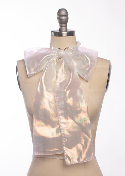 Iridescent Bow Choker Collar