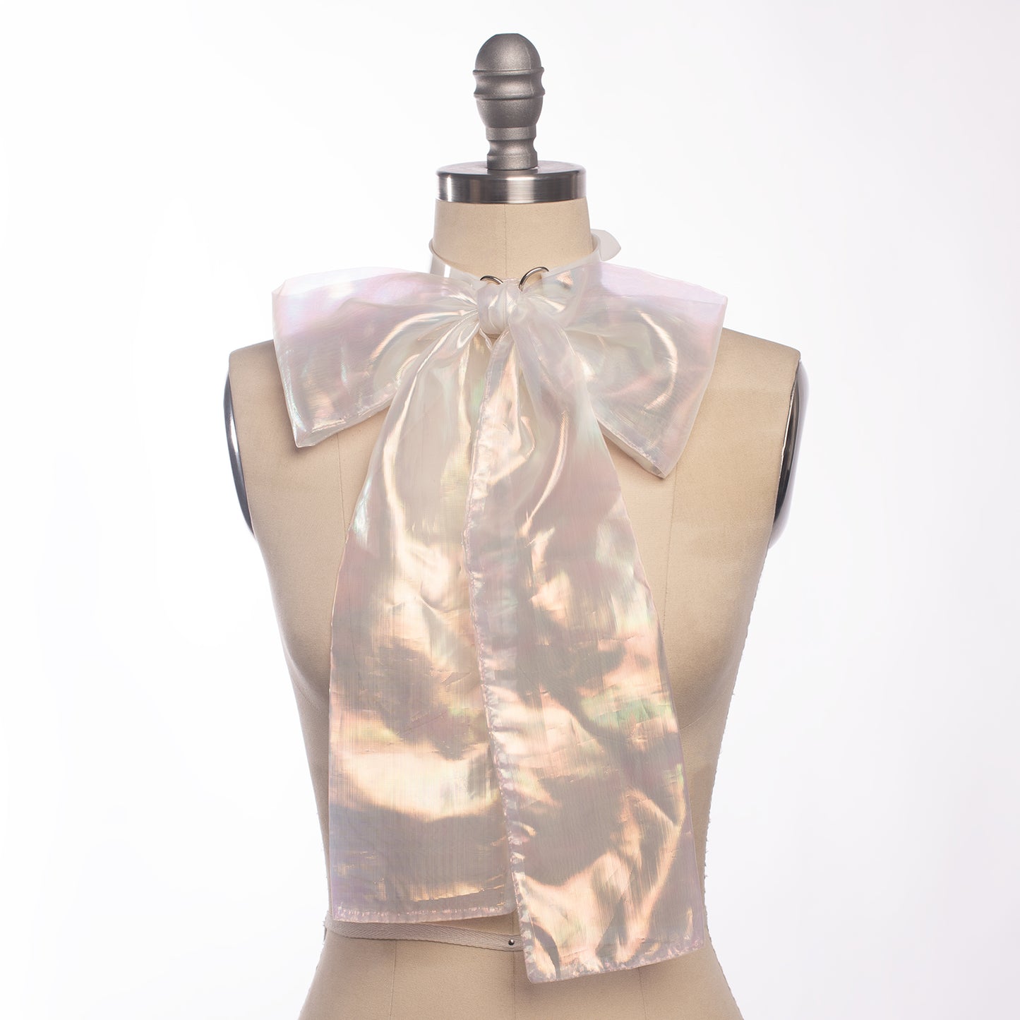 Iridescent Bow Choker Collar