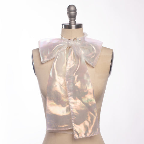 Iridescent Bow Choker Collar