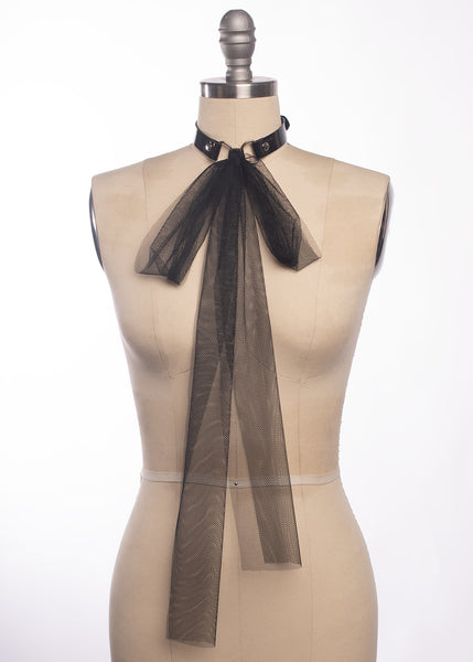 Tulle Mesh Bow Choker Collar