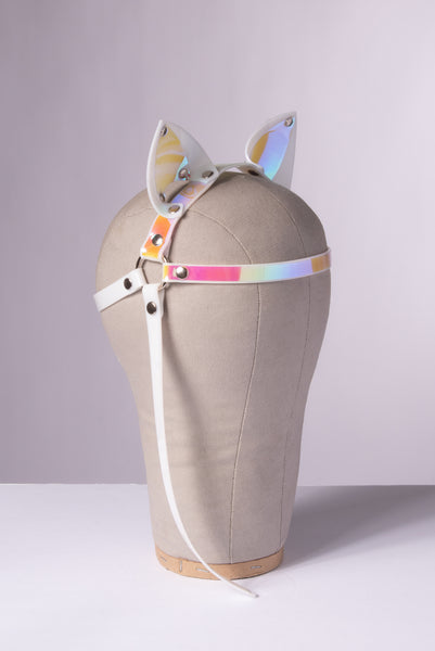 White Holographic Cat Ears Headpiece