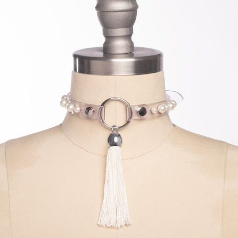 Pearl Tassel Choker Collar