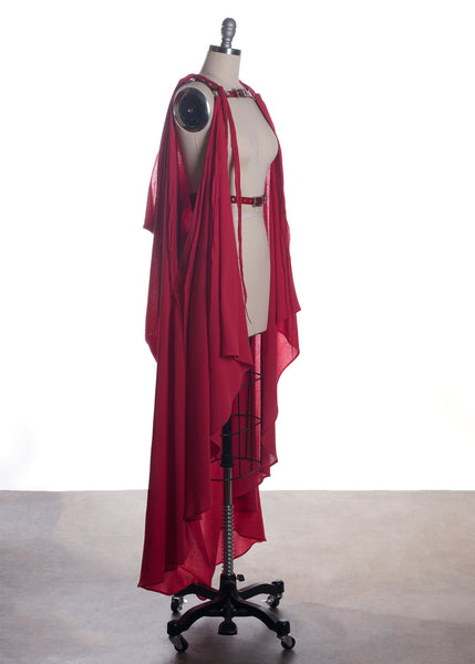 Red Draped Cape Harness