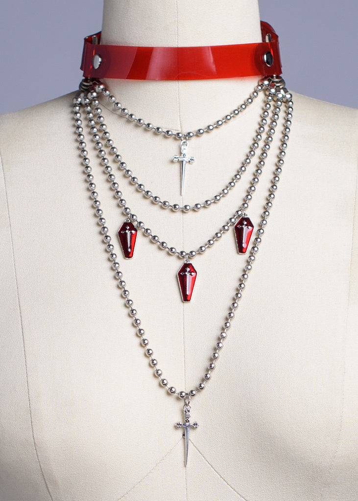 Elegant Red Diamond Gothic Choker / Necklace