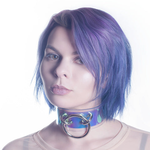 Extra Holographic Choker Collar