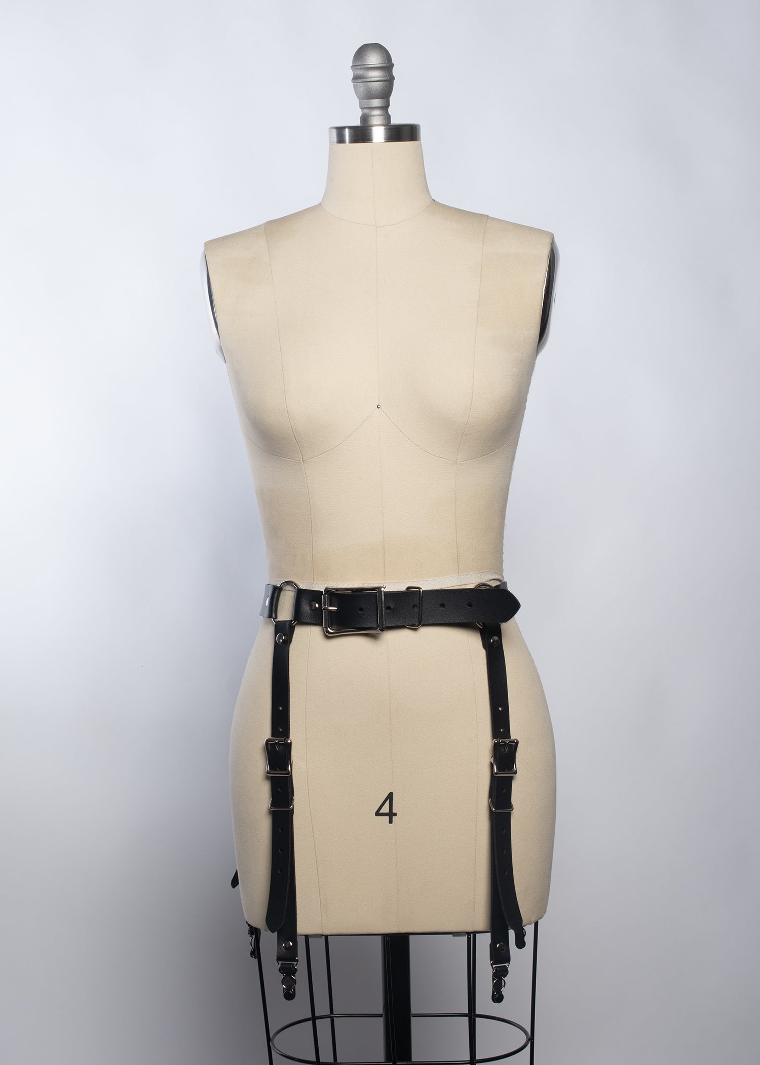 Justine Garter Belt - Suspender Clips - Black Leather PVC - Apatico Justine Garter Belt - Suspender Clips - Black Leather PVC - Apatico