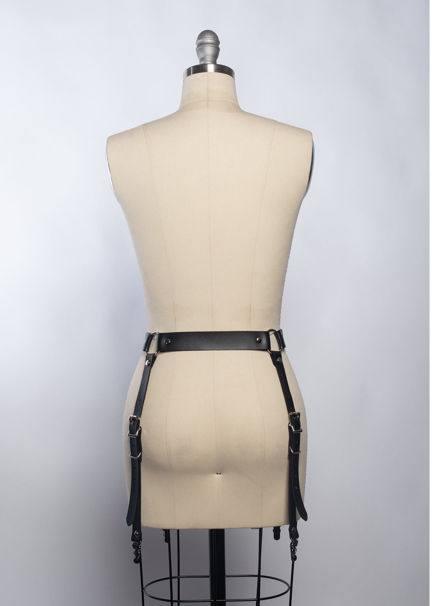 Apatico - Justine Garter Belt - Suspender Clips - Black Leather PVC Apatico - Justine Garter Belt - Suspender Clips - Black Leather PVC