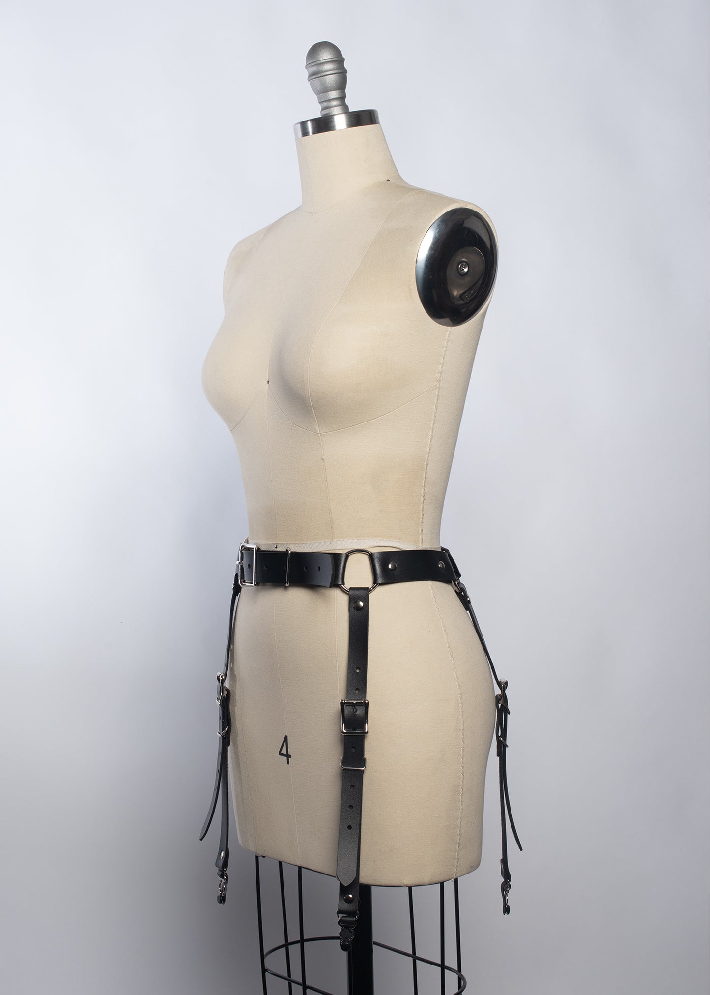 Apatico - Justine Garter Belt - Suspender Clips - Black Leather PVC Apatico - Justine Garter Belt - Suspender Clips - Black Leather PVC