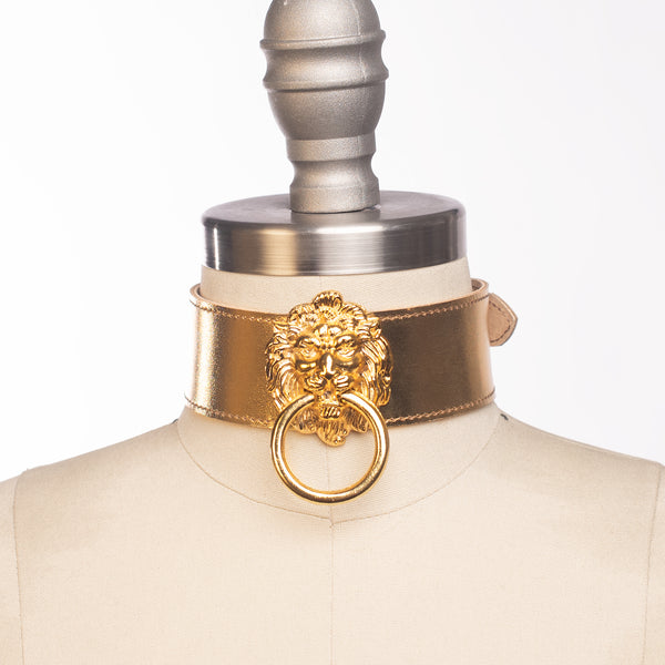 Metallic Leo Lion Choker Collar