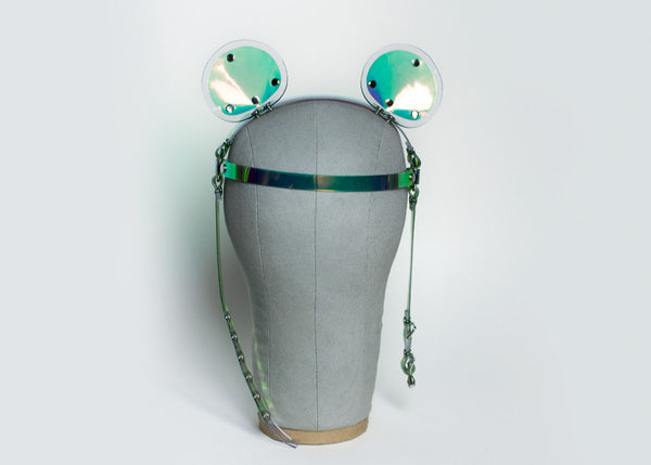 Holographic Bear Ears Headpiece