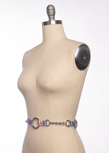Holographic Industrial Chained Waist Belt