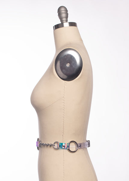 Holographic Industrial Chained Waist Belt