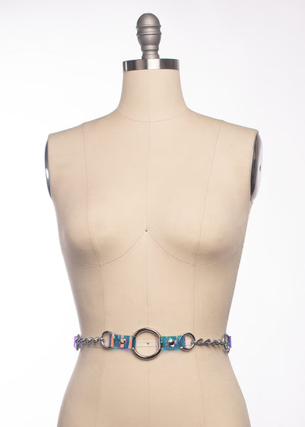Holographic Industrial Chained Waist Belt
