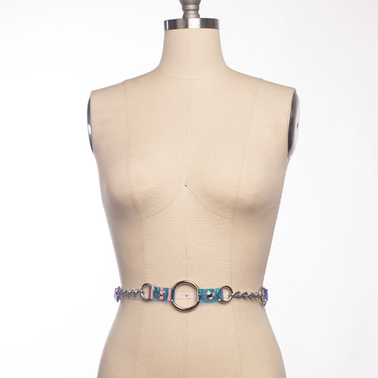 Holographic Industrial Chained Waist Belt