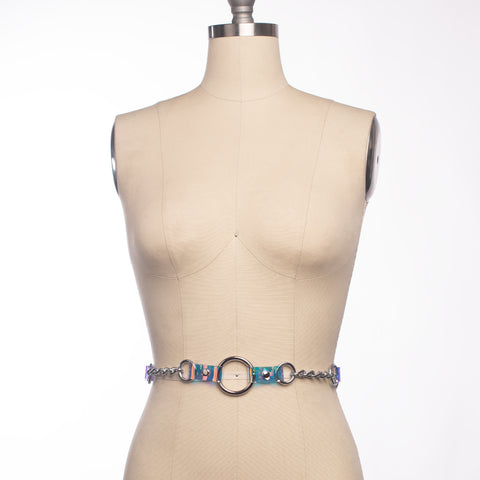 Holographic Industrial Chained Waist Belt