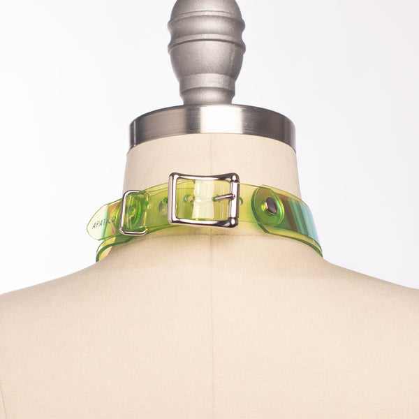 Green Holographic O-Ring Choker Collar