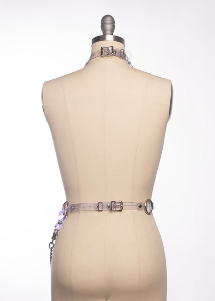 Holographic Industrial Draped Chain Harness Set