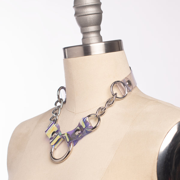 Holographic Industrial Chained Necklace